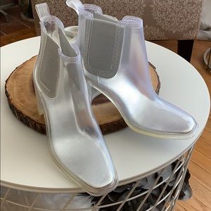Clear Jeffrey Campbell rain boots size 9